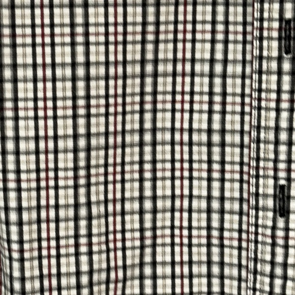 Carhartt Men’s Relaxed Fit Gray/ maroon Plaid Button down shirt size L  Cotton - Picture 6 of 7